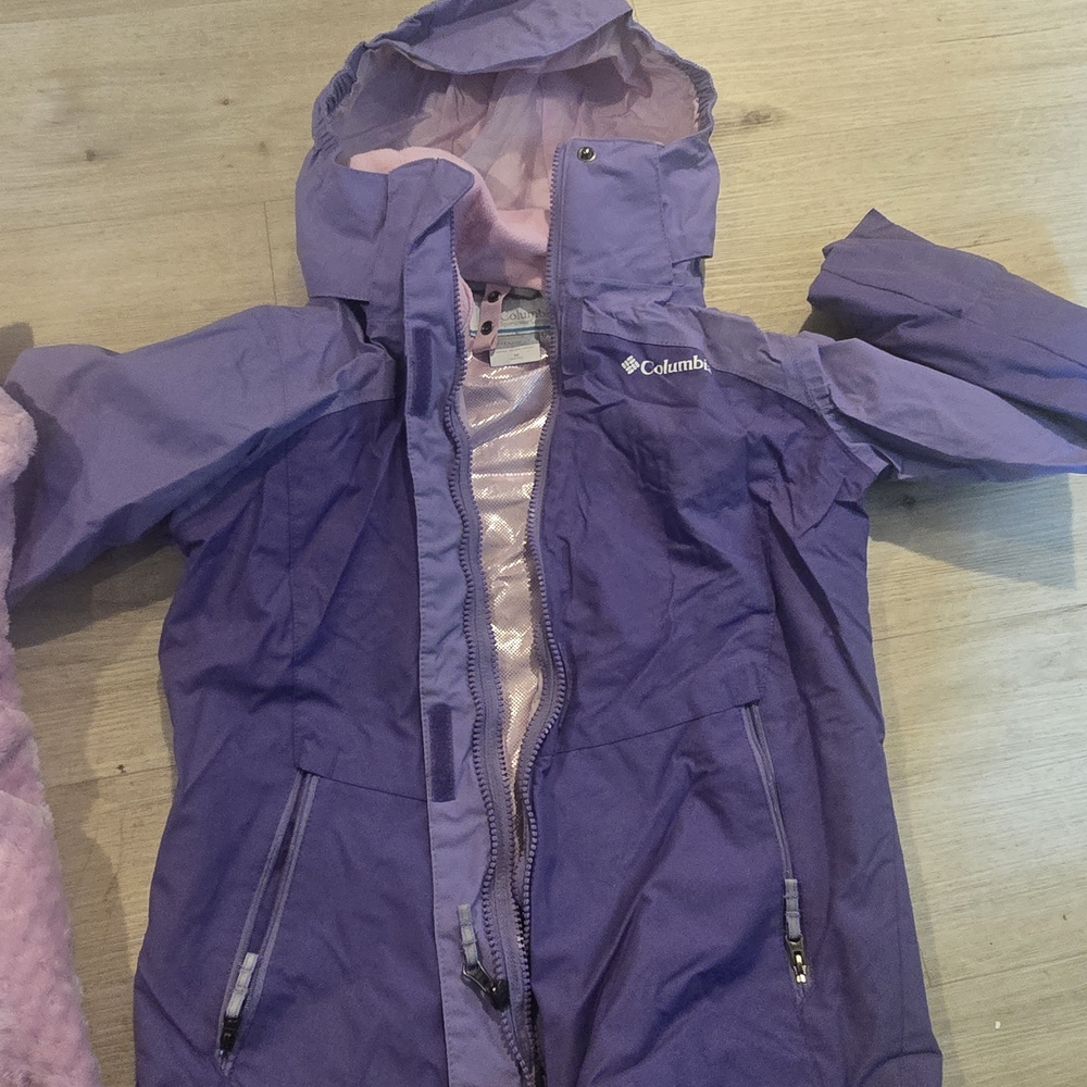Columbia Purple Jacket With Light Pink Fleece Insert